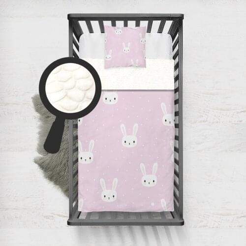 Kids Minky Blanket Super Soft and Warm Blankets Children for Couch and Bed Pink Rabbits Model 200