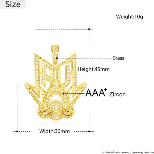 ICEOUTBOX New Design Shark Pendant With Sharp Teeth Bling AAA+ Cubic Zircon Necklace Fashion Jewelry Gift For Women Men Chain