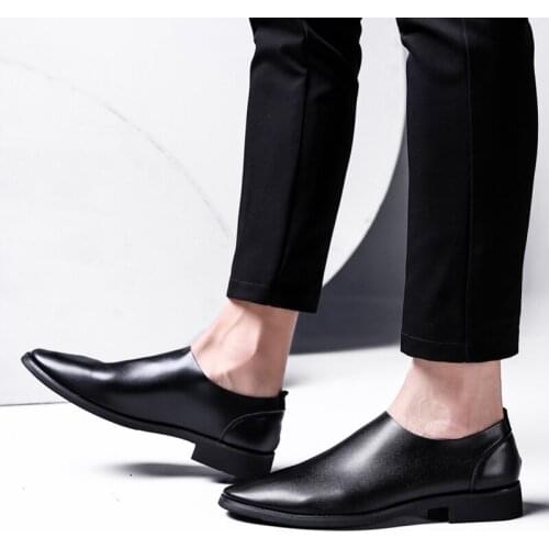 FOBEY Mens Fashion Leisure Lace-up Unique Handmade Leather Shoes Lightweight Comfortable Formal Shoes