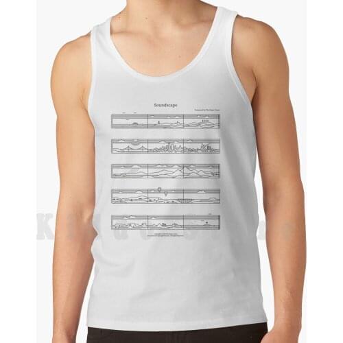 Soundscape tank tops vest 100% Cotton The Paper Crane Rick Crane Thepapercrane Vintage Music Sound Landscape Nature