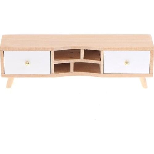 1:12 Dollhouse Miniature Furniture Wooden TV Cabinet Dolls House Accessories 12cm*4cm*3cm