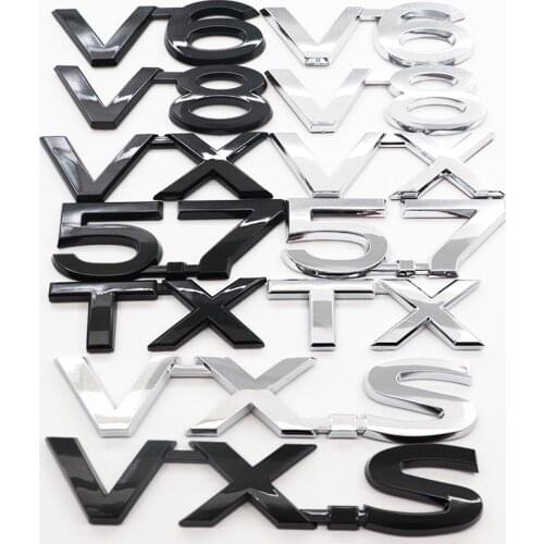 1pcs ABS CRUISER VXS TX VX V6 V8 5.7 3D Car logo letter sticker Rear tail door trunk sticker car rear sticker Decal Accessories