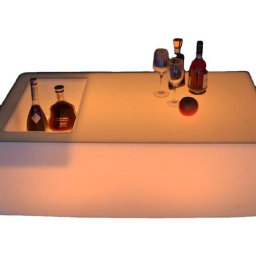 Night Club Plastic Led Coffee Table with Ice Bucket