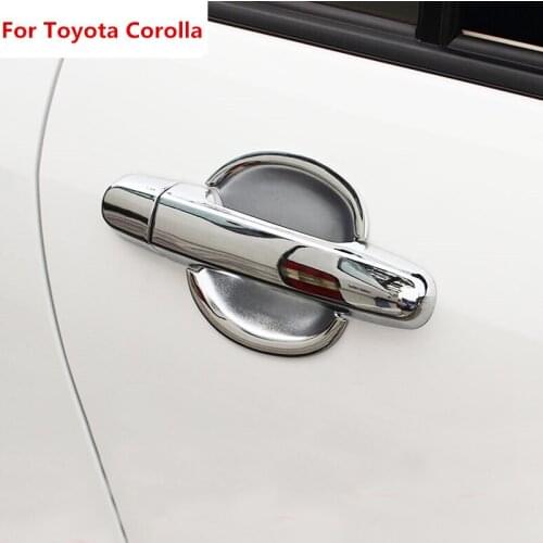 The New For Toyota Corolla 2003+ Yaris Vios 2006 2007 2008 2009 2010 ABS Chrome Door Handle Cover + Cup Bowl Combo Exterior Trim