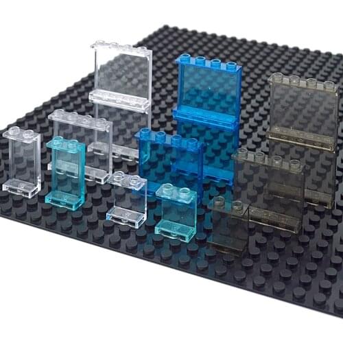 Window Frame Transparent Panel City Accessories House Glass Wall Building Blocks Street View Parts MOC Bricks Construction Toys