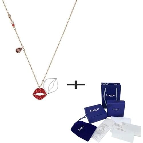 SWA High Quality Minimalist New MINE Necklace With Fresh And Romantic Glamour Lips Lipstick Female Fashion