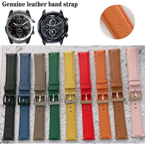 20mm 22mm Genuine Leather Band Strap For Ticwatch Pro 3 E2 S2 GTX / Ticwatch 2 / Ticwatch E