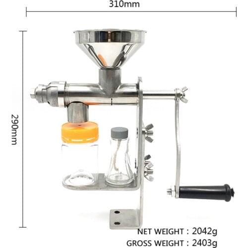 Stainless Steel Manual Oil Presser Machine Household Rapeseed Oil Pressing Machine Vegetable Rapeseed Sesame Oil Press