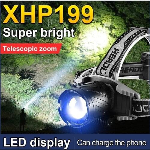 Super XHP199 Most Powerful Led Headlamp USB Rechargeable Head Flashlight High Power LED Headlight 18650 XHP90 Fishing Head Lamp