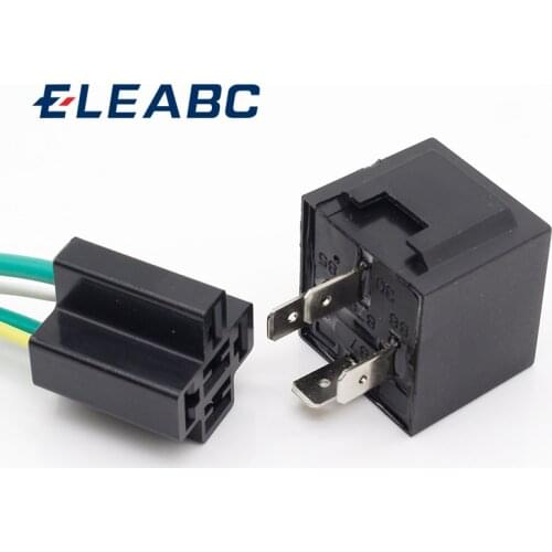 1 pair 12V 12Volt 40A Auto Automotive Relay Socket 40 Amp Relay & Wires