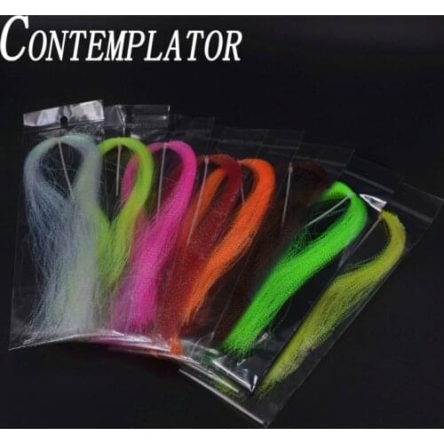CONTEMPLATOR 5pcs flashabou holographic tinsel fly fishing materials 8color fly tying Jig twisted strands crystal flash lures