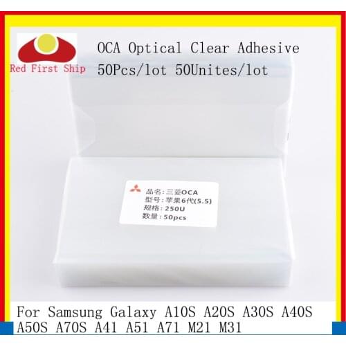 50pcs/Lot OCA Optical Clear Adhesive for Samsung Galaxy A10S A20S A30S A40S A50S A70S M21 M31 A41 A51 A71 OCA Glue A10E A20E OCA