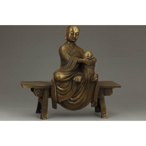 9'' China Kwan-yin Buddha Guanyin Boddhisattva Bust Bronze Statue