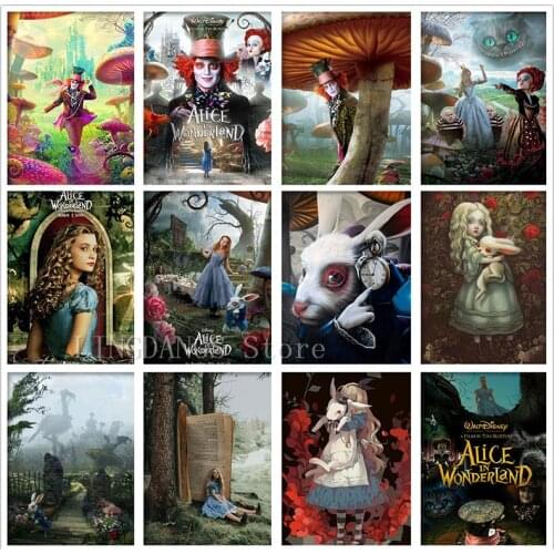 5D DIY Diamond Painting Disney Movie Cartoon Girl Alice In Wonderland Diamond Embroidery Mosaic Cross Stitch Set Home Decor Gift
