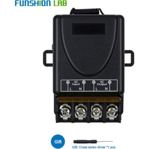 FUNSHION 433 MHz Universal AC 220V 1CH 30A Wireless RF Relay Receiver Module Water Pump Motor Power On Off Remote Control Switch