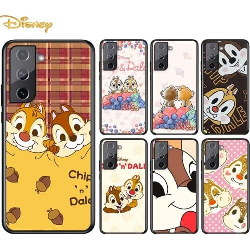 Chip 'n' Dale Disney For Samsung Galaxy S21 S20 S10e S9 S8 S7 S6 Plus Ultra Lite Edge 5G Silicone Black Soft Phone Case