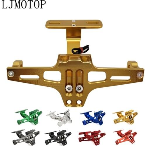 CNC Motorcycle License Number Plate Frame Holder Bracket With LED Signal For Aprilia RSV MILLE RSV4 TUONO Benelli tnt600 tnt300