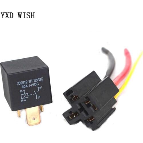 DC 12V/24V Waterproof Car Relay 4 Pin 5 Pin Automotive Relays 80A For Head Light Air Conditioner With Relay Socket