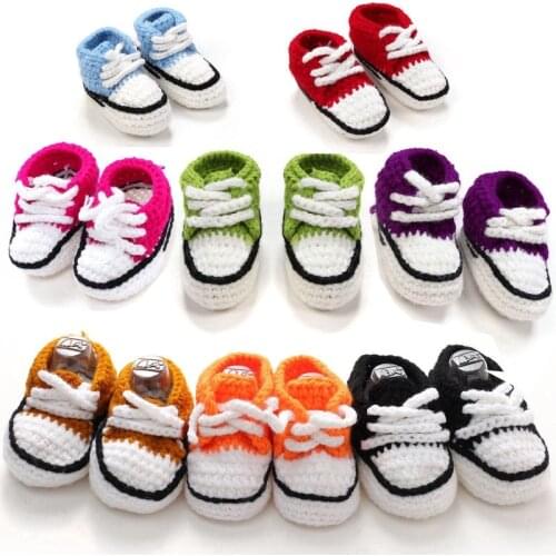 Baby Shoes Newborn Soft Sole Crochet Shoes Handmade Leisure Winter Autumn Sock Shoes 0-10M