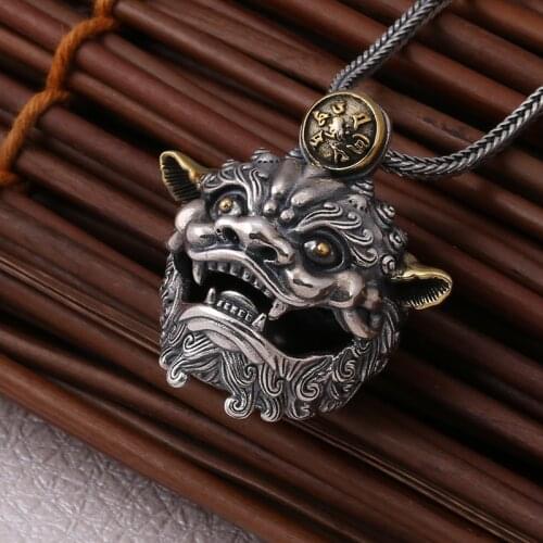 EDC 925 Silver with Brass Knife Beads A Pendant Paracord Outdoor DIY Decorations 925 Silver with Brass Camping Gear EDC Tools