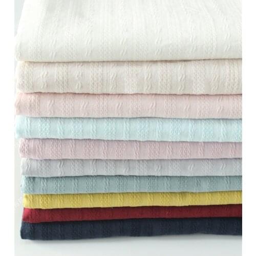 Cotton fabric Pure cotton washed jacquard fabric Soft and breathable handmade DIY shirt skirt Childrens clothing fabric XJ45