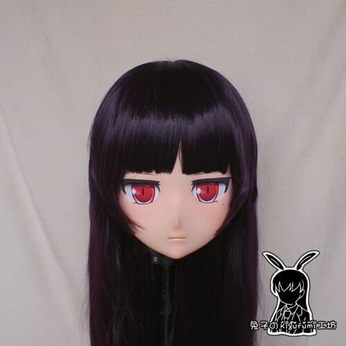 Rabbit 86) Resin Cross dress Pretty Girl Head BID Doll Mask Japanese Anime Kigurumi Mask Cosplay with Wig