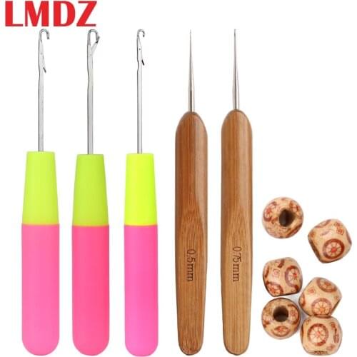 LMDZ 11 PCS Latch Crochet Hook Dreadlock Crochet Hook Hair Weave Needle Carpets Making Repair Tool Hooks Needle Braid Craft