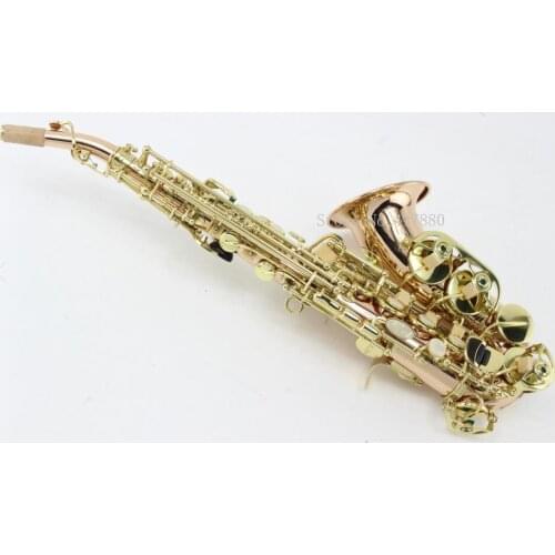 MARGEWATE B Flat Small Curved Soprano Saxophone B Flat Music Instruments BrassPhosphor Bronze Saxofone With Case