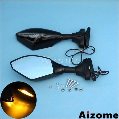 Motorcycle LED Turn Signals Side Rear View Mirrors For Suzuki GSXR 600 750 1000 1100 GSF600S 1200 BANDIT SV650S SV1000S GSX1300R
