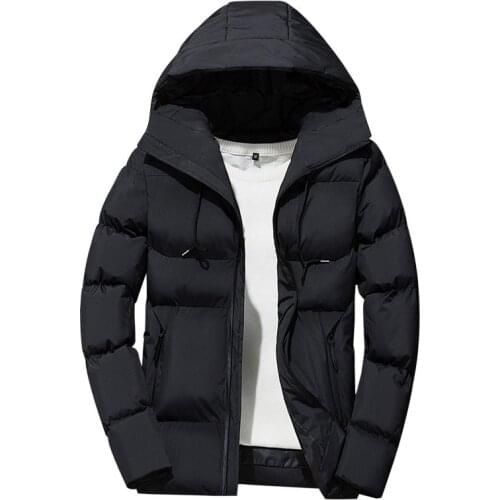 Mens Down Jacket Winter Warm Padded Mens Hooded Jacket Padded Hood Thickened Korean Style Down Jacket Mens Coat 2020 Autumn New