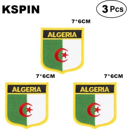 Algeria Shiled Shape flag patches national flag patches for Cothing DIY Decoration