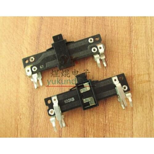 Total length 40MM handle height 4MM 100K straight plug vertical stereo channel straight slide potentiometer B100K sliding fader