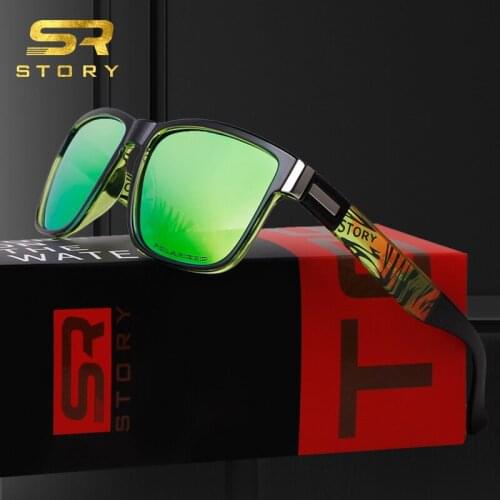 STORY TR90 Sunglasses Men Polarized Sport 2020 High Quality Brand Design Square Mirror Lens Black Sun Glasses Driving Male D518