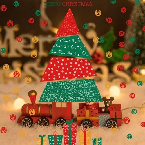 PVC Christmas Tree Showcase Door Window Glass Festival Decals Xmas Party Decor