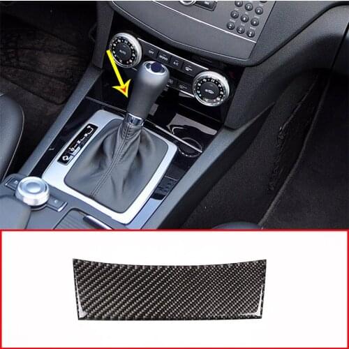Real Carbon Fiber Cigarette lighter Decoration Cover Stickers For Mercedes Benz C Class W204 2007-2013 Car Accessories