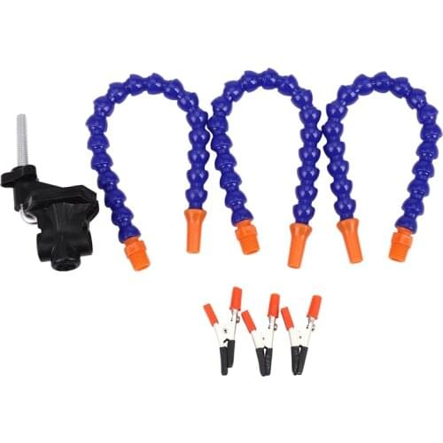 Bench Vise Table Clamp Soldering Station with 3pc Flexible Arms Soldeirng Iron Holder PCB Welding Repair Third Hand Tool