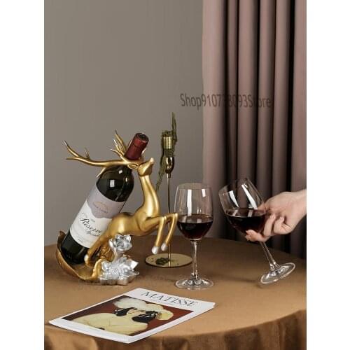 Nordic Modern Creative Red Wine Shelf Ornaments Household Living Room Vertical Wine Cabinet Ornaments Multifunctional Shelf Furn