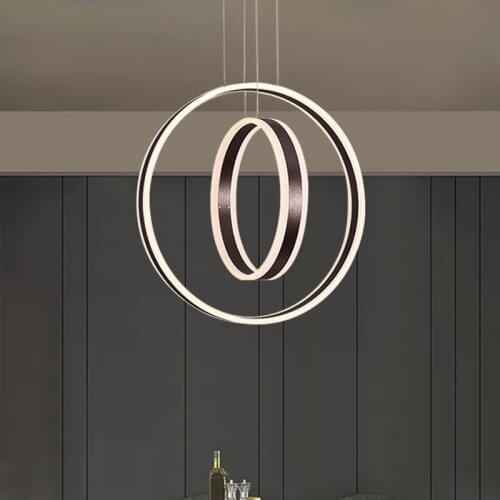 Modern Circle Ring Aluminium Led Chandelier Vertical Acrylic Pendant Chandelier Lighting Indoor Lighting Fixtures Lustre Lampare