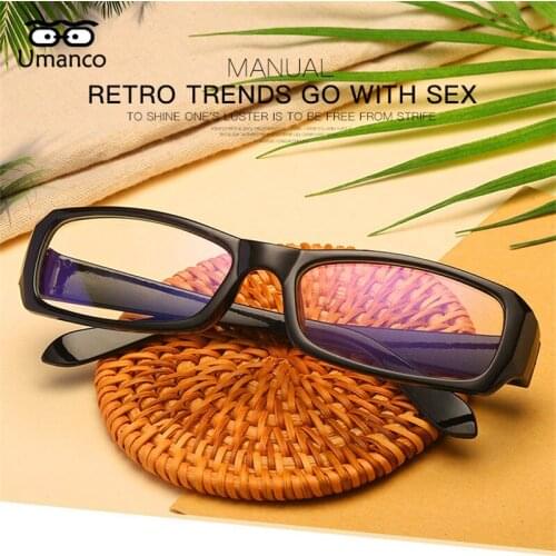 Umanco 2021 New Clear Blue Light Glasses For Women Men Plastic Square Shape Frame Polycarbonate Lens Computer Glasses Gifts