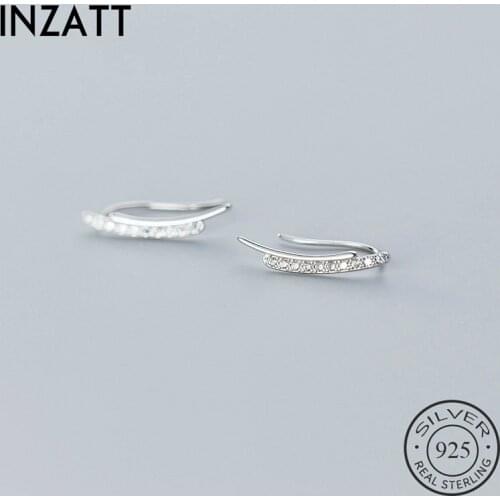 INZATT Real 925 Sterling Silver zircon Star Dangle Drop Earrings For Fashion Women Party Bohemian Minimalist Fine Jewelry Gift