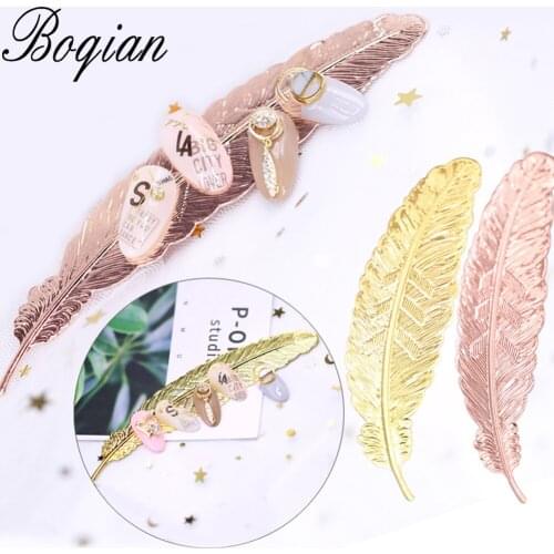 BQAN 1pc Rose Gold Nail Tip Holder Feather Practice Training Display Stand Metal Manicure Salon DIY Nail Art Showing Tools