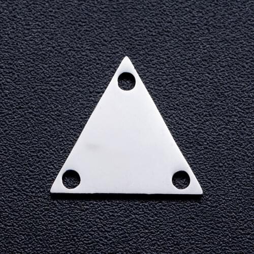 10pcs/lot Triangle Connector DIY Jewelry Charms Wholesale 100% Stainless Steel Charm for Necklace Making AAAAA Quality Pendant