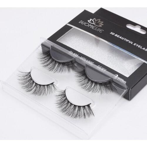 2 Pairs Natural False Eyelashes Set Mink Fake Lashes Hand Made Faux Cils Natural Long Makeup Tools Wimpers Extensions De Cils