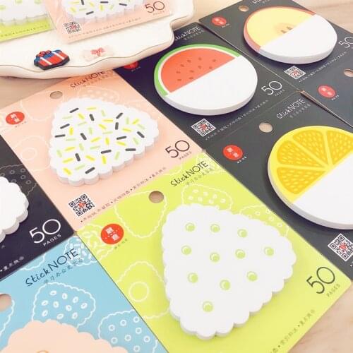 20packs Cute Sticky Notes Fruit Food Note Pad Kawaii Decor Memo Pad Notepads Stationery Planner Sheet Study School Supplies Lot