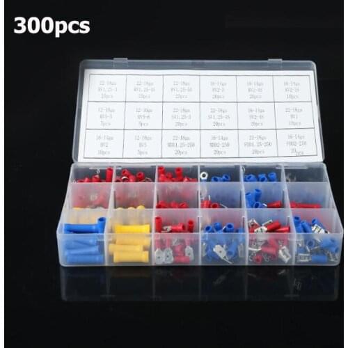 300pcs/box Wire Terminal Assortment Pre-insulated Terminals RV SV BV MDD FDD