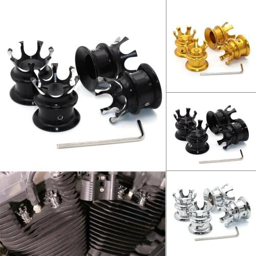 4Pcs Engine Head Screw Cover for Harley Sportster XL 883 1200 1986-2020 Screw Bolt Cap Royal Crown Topper Trim