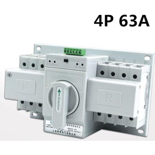4P 63A MCB type Dual Power Automatic transfer switch ATS white sheel