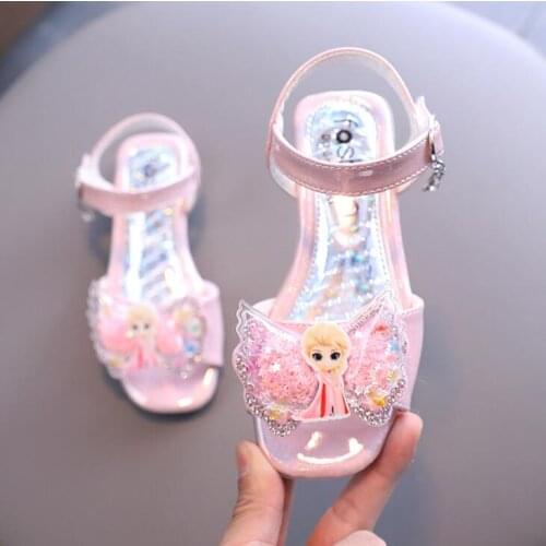 Disney Frozen Girls Sandals Soft Childrens Beach Shoes Kids Summer Elsa Sandals Princess Fashion Cute High Quality
