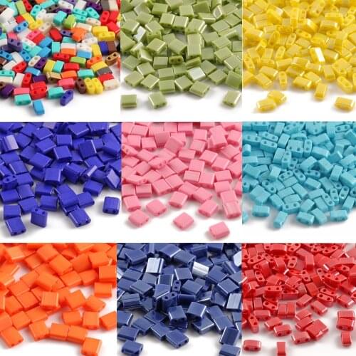 100pcs Square Double Hole Mix Color Acrylic Beads Spacer Loose Accessories Beads For Jewelry Making Beads DIY Bracelets Necklace
