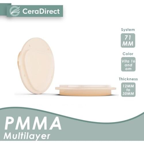 Ceradirect Multilayer PMMA Block—AG System(71mm)16mm——for dental lab CAD/CAM